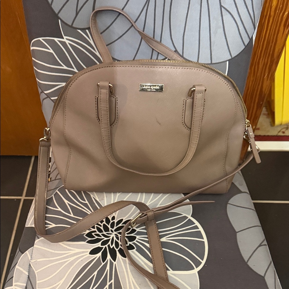 Kate Spade Beige Leather Satchel